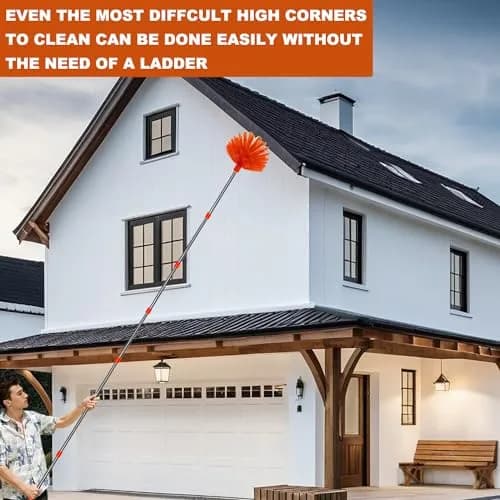 Tockrop High Reach Duster Kit with 20 ft Extension Pole & 2 Heads | Bendable & Washable for Ceiling Fans, Corners thumbnail 6