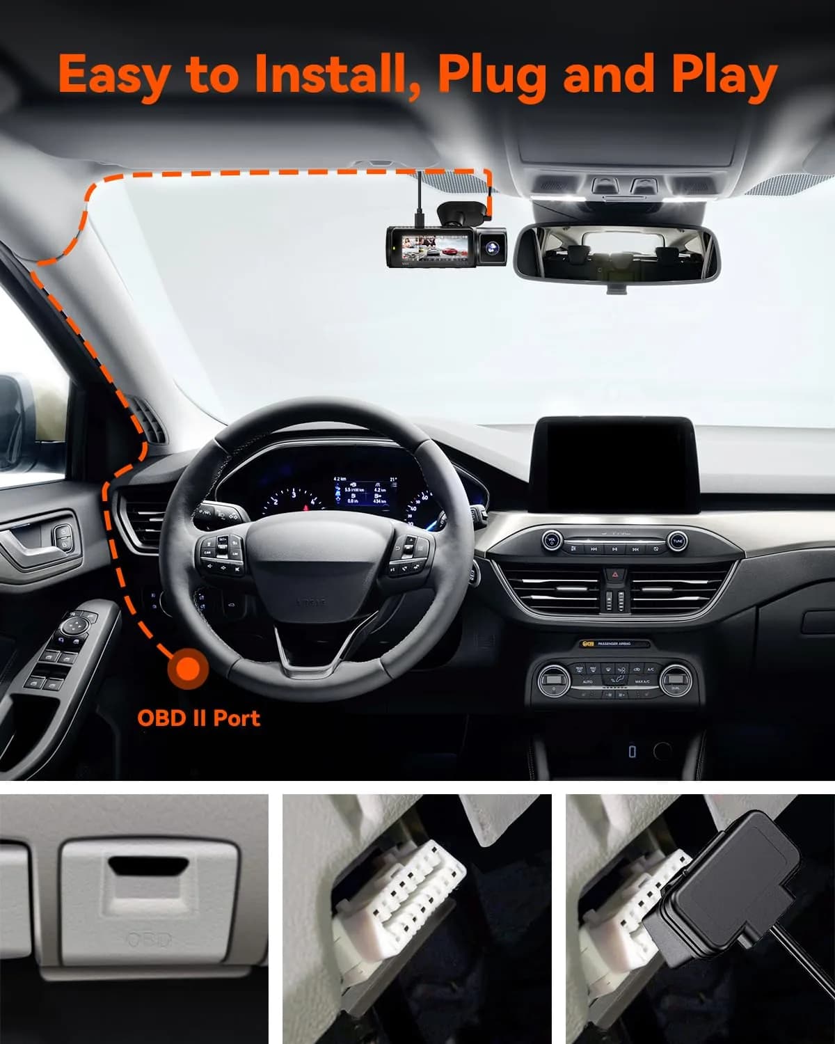 VANTRUE LED Screen OBD Hardwire Power Cable 3.05m (10ft) | Smart Low Voltage Protection for Parking Mode - view 6