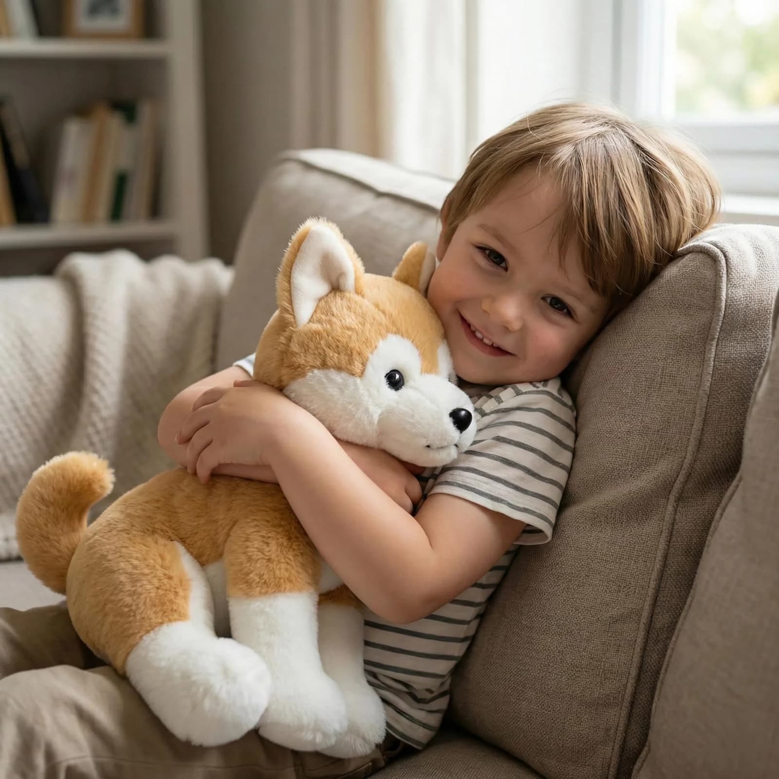 WEIGEDU Akita Plush Toy Stuffed Animal - 13 Inch Realistic Japanese Akita Dog Design - view 2