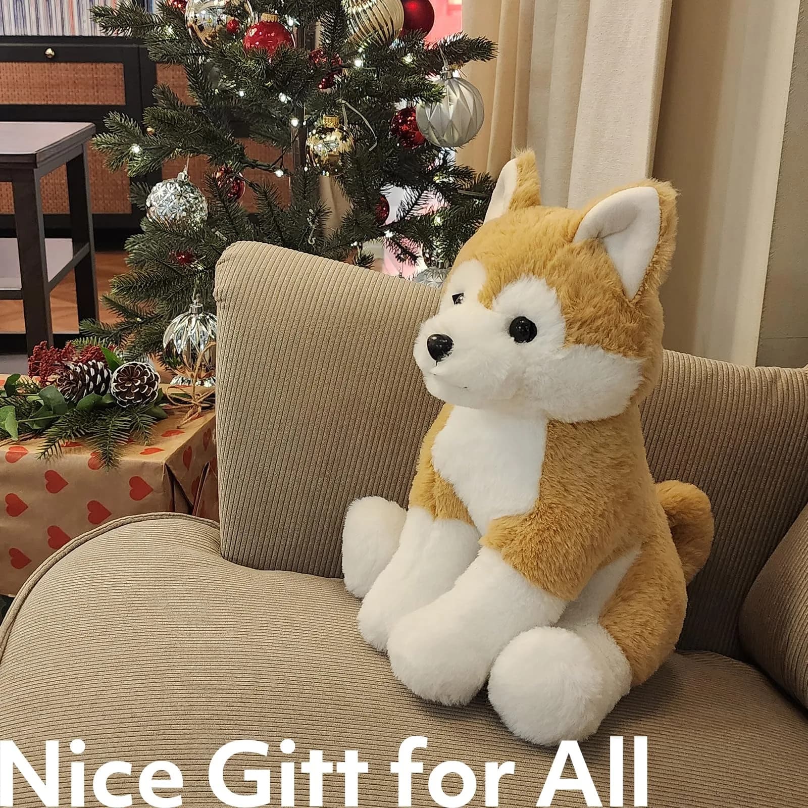 WEIGEDU Akita Plush Toy Stuffed Animal - 13 Inch Realistic Japanese Akita Dog Design - view 3
