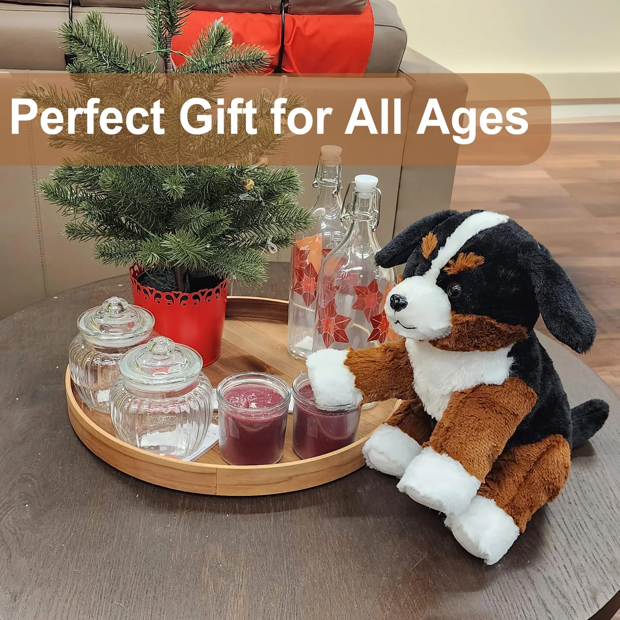 WEIGEDU Bernese Mountain Dog Stuffed Animal Puppy Plush Toy 30cm (12 Inches) | Realistic Tricolor Fur, Soft Polyester - view 5