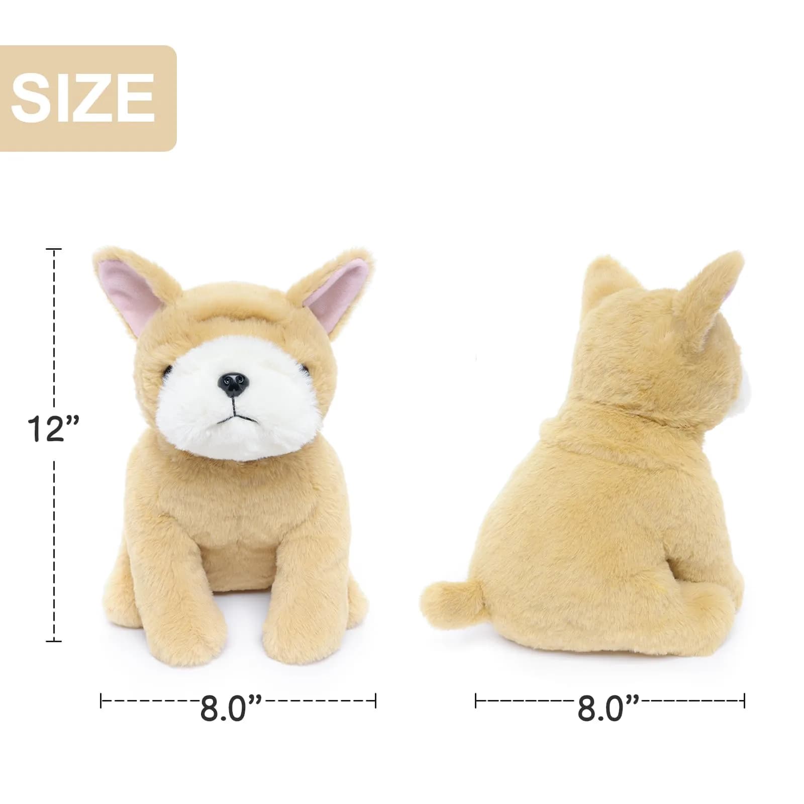 WEIGEDU Bulldog Plush Toy Stuffed Animal - Realistic French Bulldog Design, 30.5 cm (12 Inch) - view 3