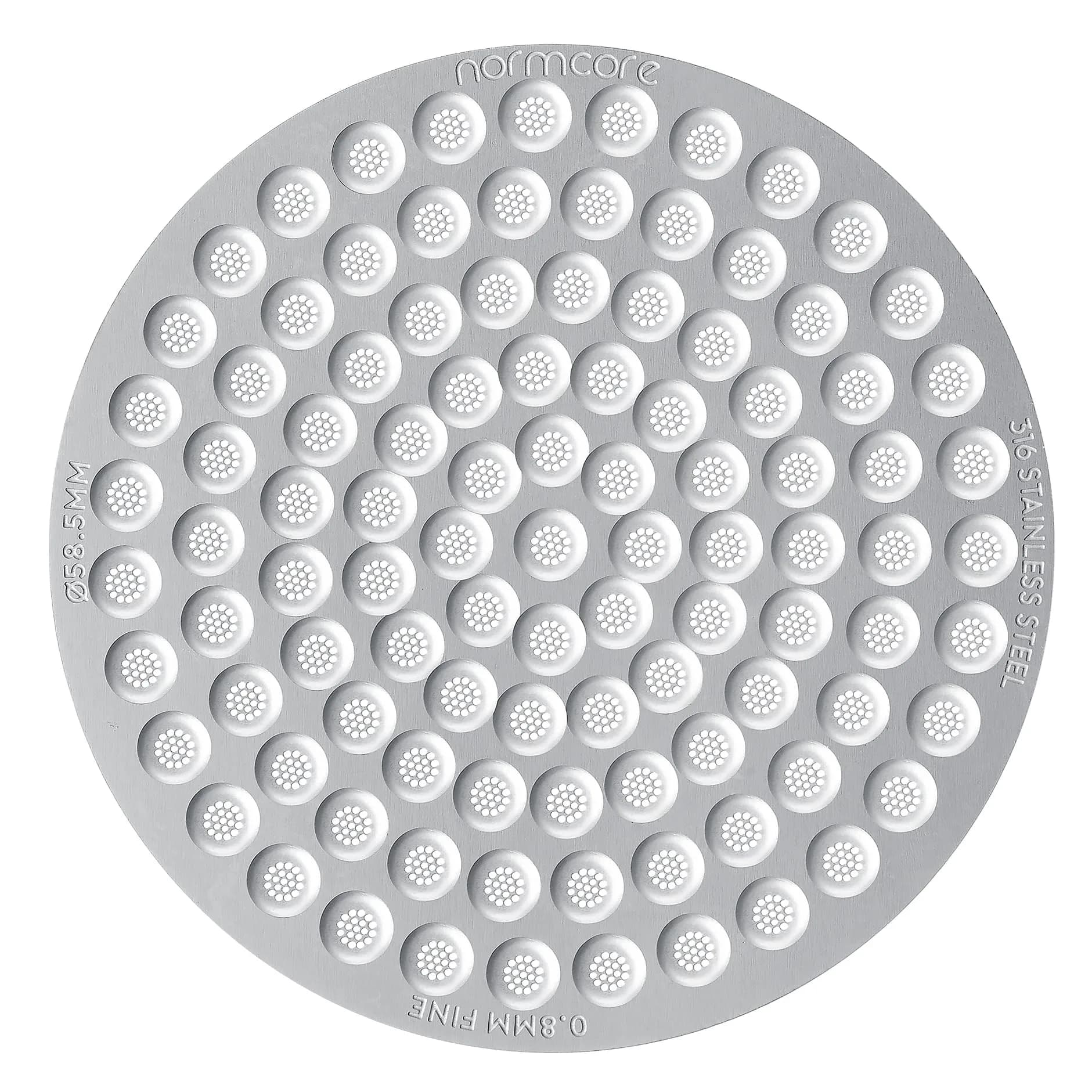Normcore Silver 58.5mm x 0.8mm Ultra-Slim Puck Screen for 58mm Portafilter - main product image