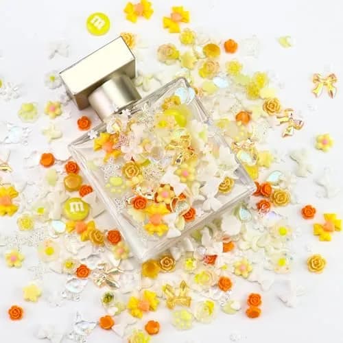 Briskbloom 320PCS Yellow Assorted 3D Nail Charms | Cute Flower Bow & Heart Shapes for Nail Art & DIY Crafts thumbnail 4
