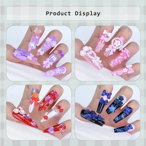 Briskbloom 320PCS Yellow Assorted 3D Nail Charms | Cute Flower Bow & Heart Shapes for Nail Art & DIY Crafts thumbnail 5