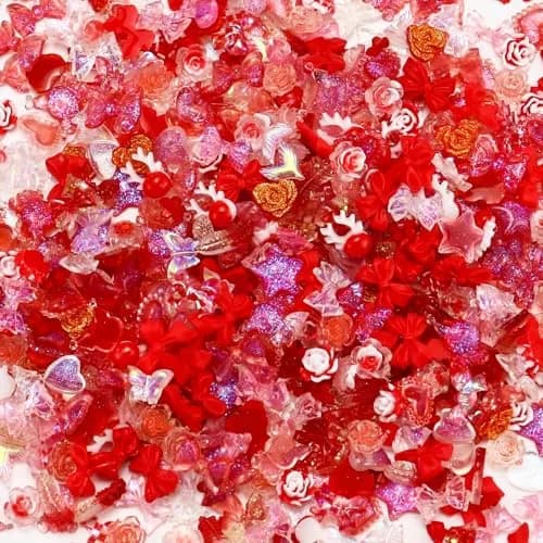 Briskbloom 320PCS Red Assorted Nail Charms | 3D Nail Art & DIY Accessories thumbnail 3