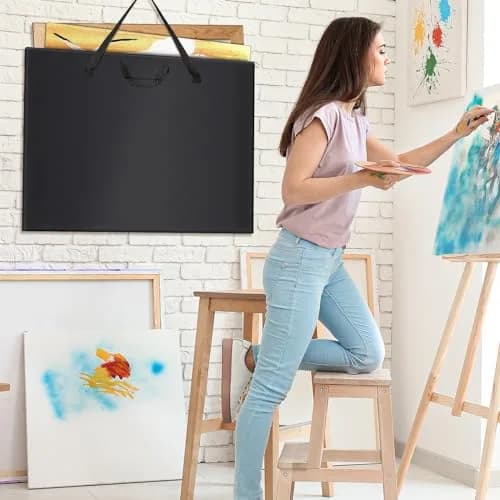 ZKOO 20 x 26 Inch Art Portfolio Bag, Black | Waterproof Nylon Artist Tote with Shoulder Strap thumbnail 8