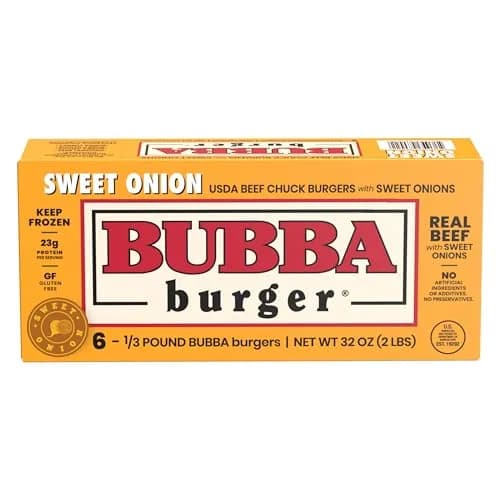 BUBBA Burger Sweet Onion Beef Patties 2 lb | USDA Choice Chuck, Frozen, Gluten-Free thumbnail 1