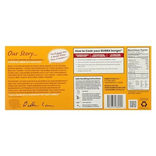 BUBBA Burger Sweet Onion Beef Patties 2 lb | USDA Choice Chuck, Frozen, Gluten-Free thumbnail 2