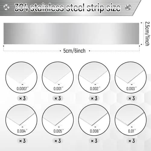 Amylove 24 Pcs 304 Stainless Steel Shim Stock 15cm x 2.5cm | Wide Usage & Durable thumbnail 2