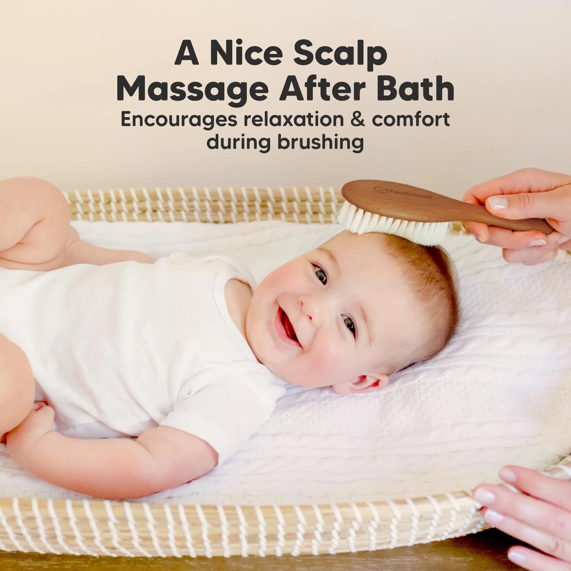 KeaBabies Wooden Baby Hair Brush for Toddler Infant Cradle Cap | Gentle Goat Hair thumbnail 5