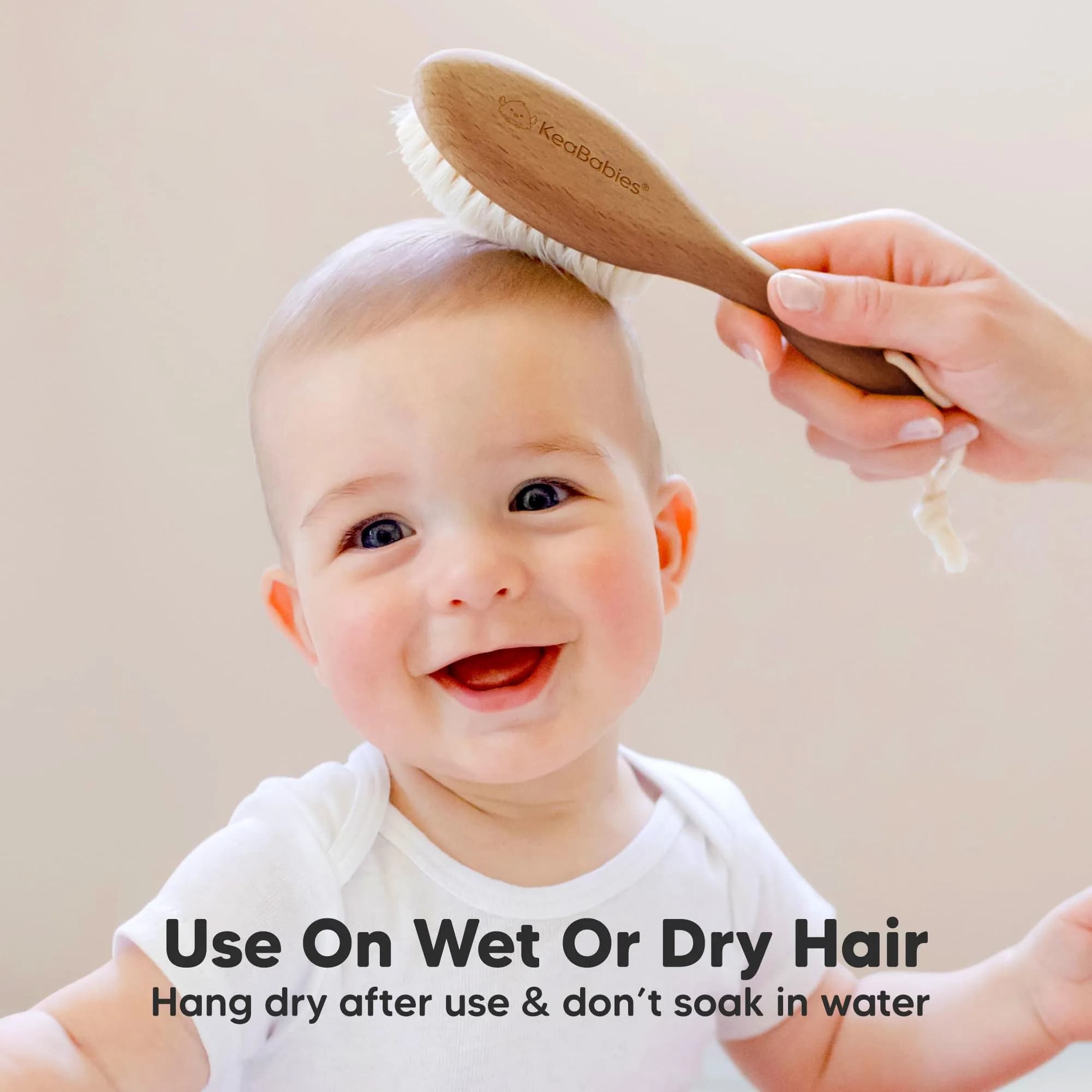 KeaBabies Wooden Baby Hair Brush for Toddler Infant Cradle Cap | Gentle Goat Hair thumbnail 6
