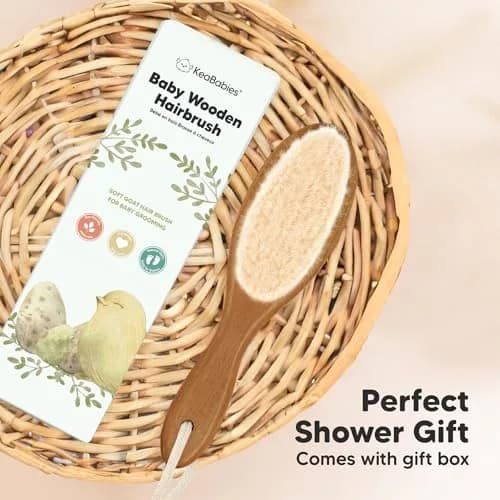 KeaBabies Wooden Baby Hair Brush for Toddler Infant Cradle Cap | Gentle Goat Hair thumbnail 9