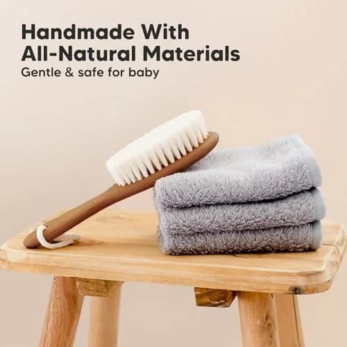KeaBabies Wooden Baby Hair Brush for Toddler Infant Cradle Cap | Gentle Goat Hair thumbnail 4