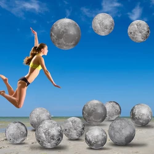 Shappy Moon Inflatable PVC Ball 40.64 cm (16 Inch) & 60.96 cm (24 Inch) | Educational Space Toy for Kids thumbnail 1