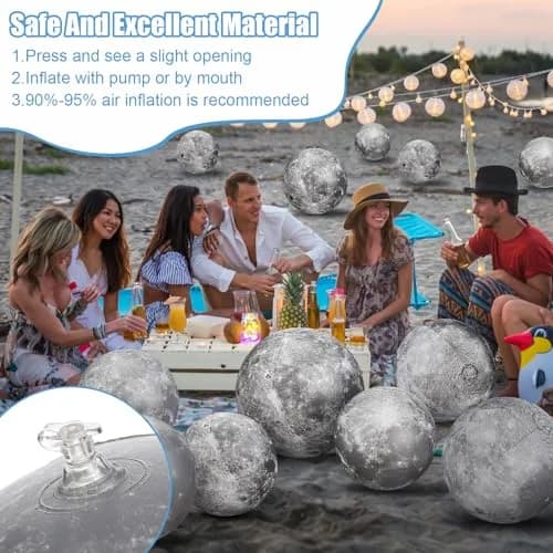 Shappy Moon Inflatable PVC Ball 40.64 cm (16 Inch) & 60.96 cm (24 Inch) | Educational Space Toy for Kids thumbnail 2