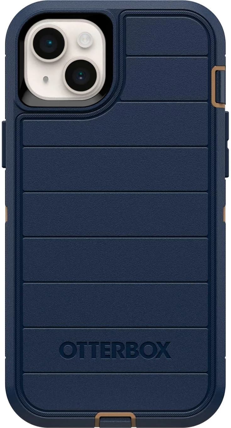 OtterBox Defender Series Screenless Edition Case for iPhone 14 Plus | Microbial Defense Rugged Protection — Blue