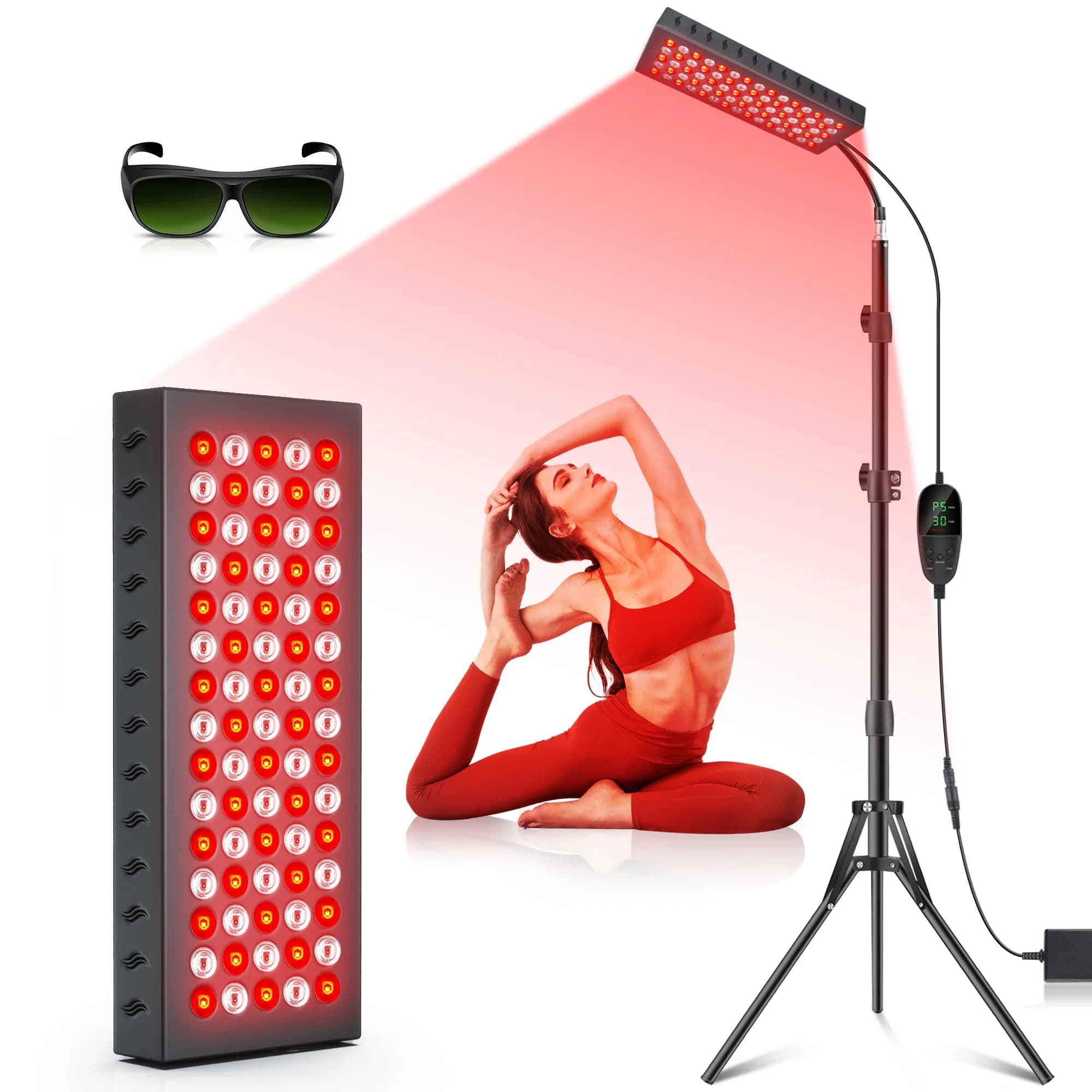 Astarexin Red Light Therapy Panel with Stand 75 LEDs 660nm Red & 850nm NIR | Pain Relief & Skin Care