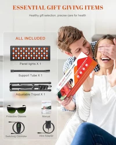 Astarexin Red Light Therapy Panel with Stand 75 LEDs 660nm Red & 850nm NIR | Pain Relief & Skin Care thumbnail 8