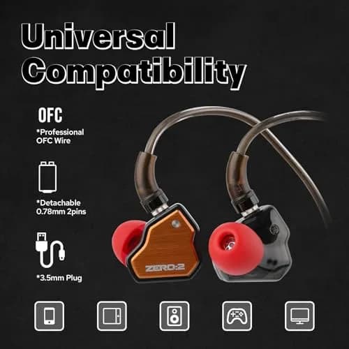 Linsoul 7Hz x Crinacle Zero:2 Wired In-Ear Monitor Earphones 10mm Dynamic Driver | Sound Isolation thumbnail 6