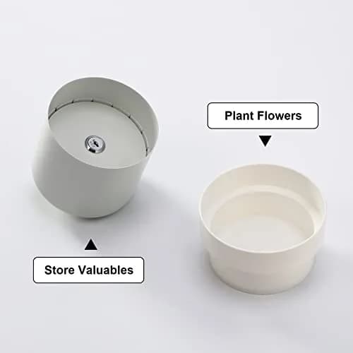 Younion Flower Pot Diversion Safe, Secret Hidden Safe, White 129ml (4.8"D x 5.2"H) thumbnail 4
