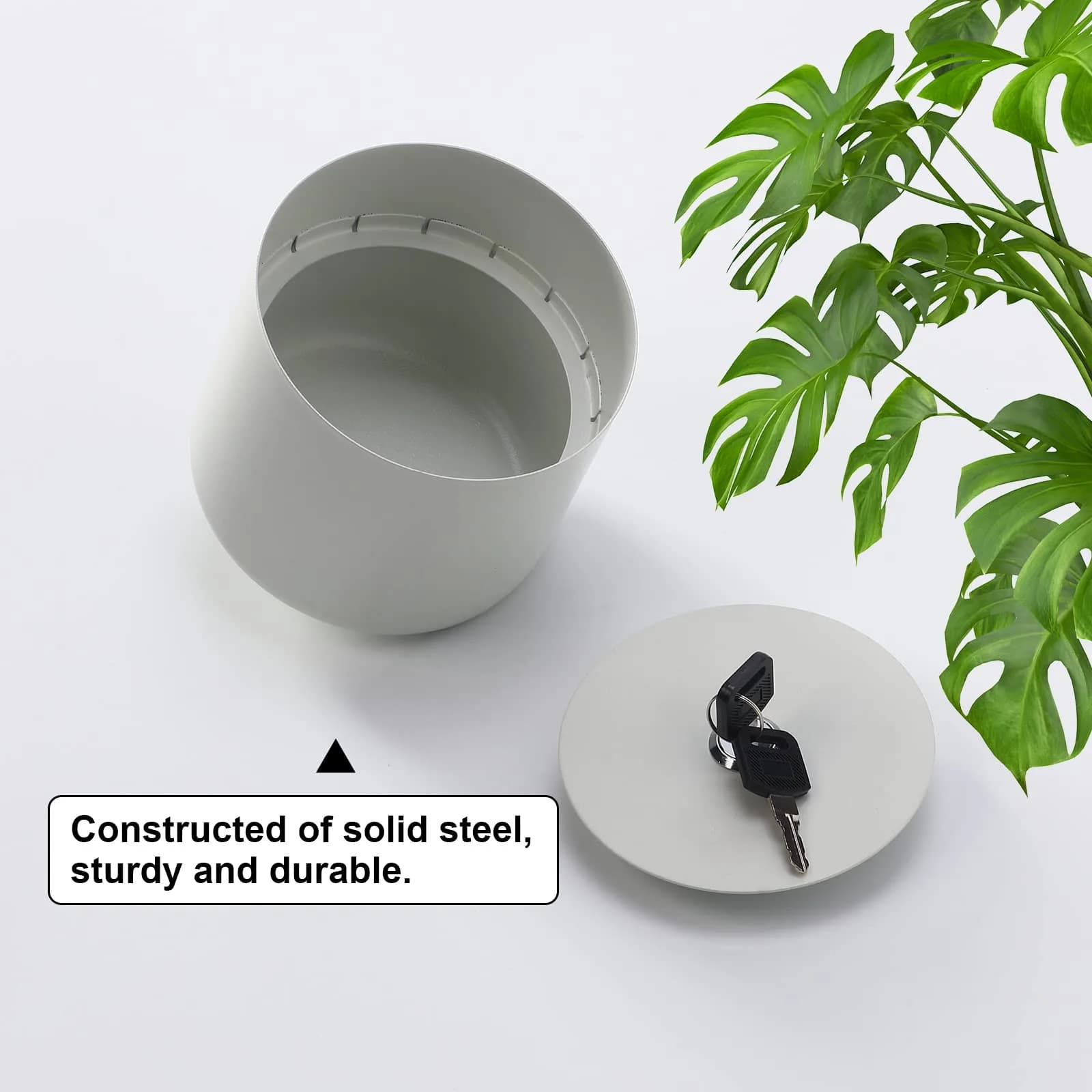 Younion Flower Pot Diversion Safe, Secret Hidden Safe, White 129ml (4.8"D x 5.2"H) - view 5