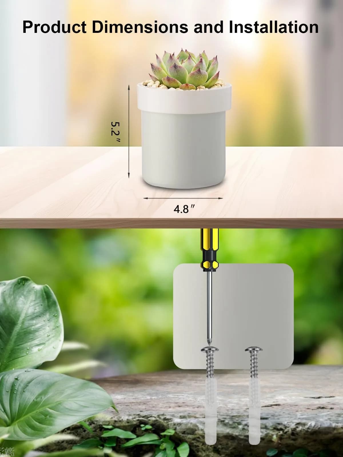 Younion Flower Pot Diversion Safe, Secret Hidden Safe, White 129ml (4.8"D x 5.2"H) - view 6