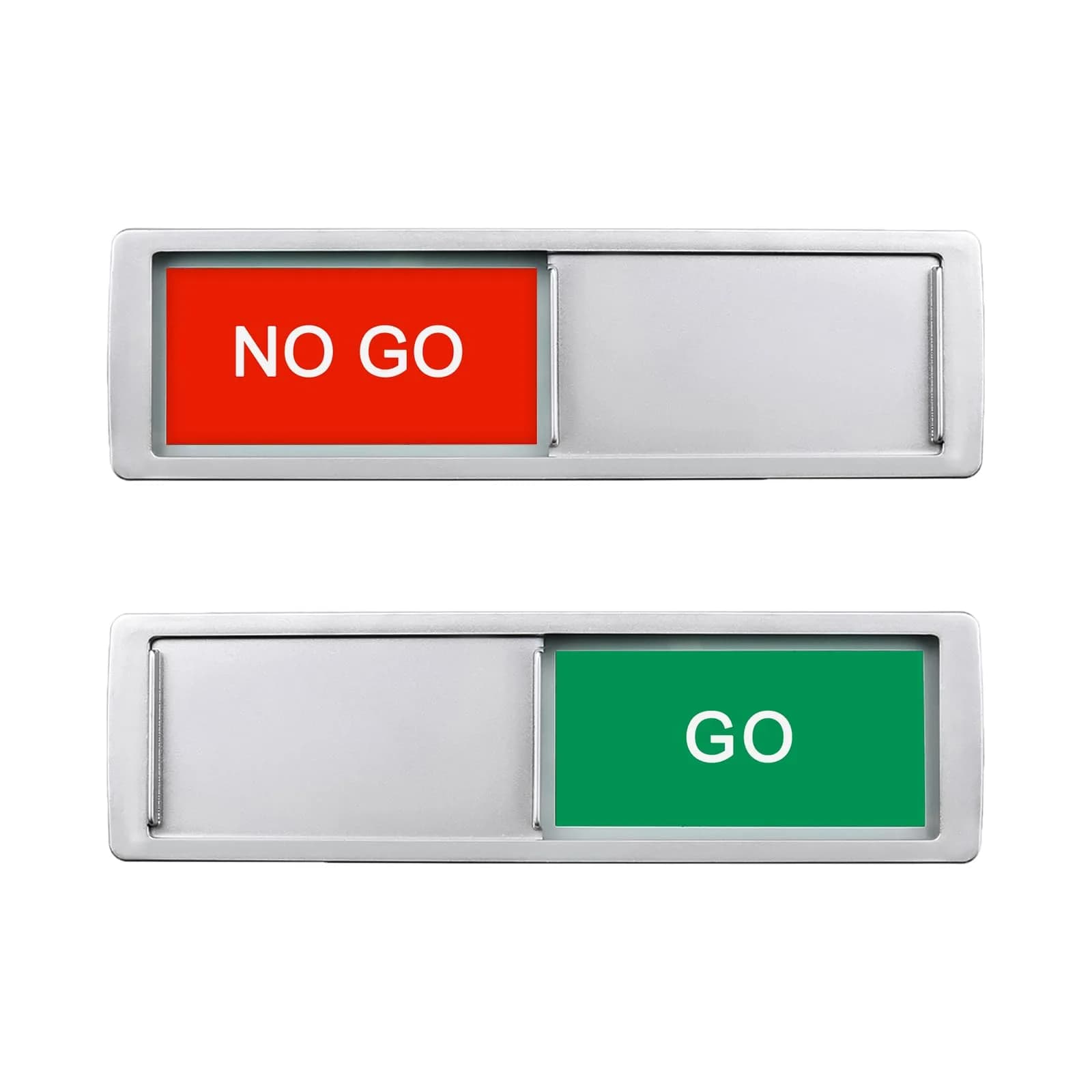 LoYinLo Go No Go Sign - Silver, 18cm x 5cm, Magnetic Privacy Indicator for Offices and Homes - main product image