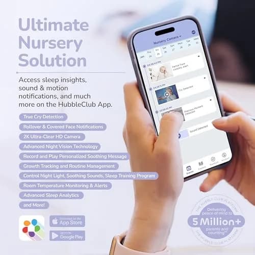 HUBBLE CONNECTED SkyVision AI Pro Baby Monitor Camera, HD 5" Home Display | AI Safety & Night Vision thumbnail 9