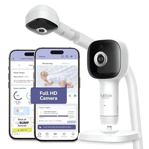 Hubble Connected SkyVision AI-Enhanced Smart Camera Baby Monitor with Secure Connection, Crib Mount, Remote Pan Tilt Zoom, 2-Way Talk, Night Vision, Nightlight, Soothing Sounds, Wellness Tracker, App thumbnail 1