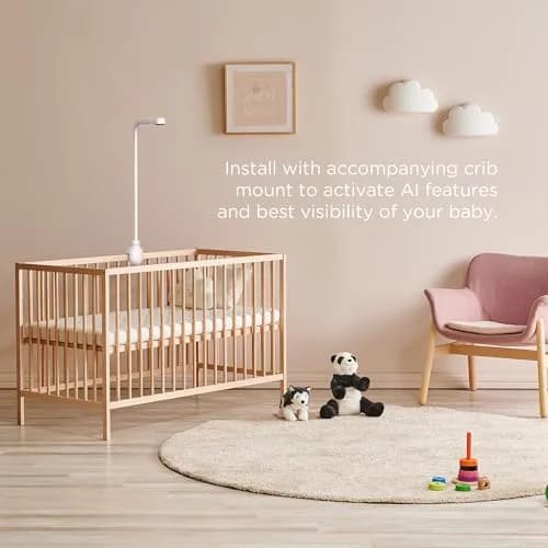 Hubble Connected SkyVision Pro Twin AI-Enhanced 2 HD Smart Camera Baby Monitors, Parent Unit, Mount, Remote Pan Tilt Zoom, 2-Way Talk, Night Vision, Nightlight, Soothing Sounds, Wellness Tracker, App thumbnail 4