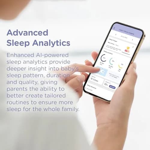 Hubble Connected SkyVision Pro Twin AI-Enhanced 2 HD Smart Camera Baby Monitors, Parent Unit, Mount, Remote Pan Tilt Zoom, 2-Way Talk, Night Vision, Nightlight, Soothing Sounds, Wellness Tracker, App thumbnail 5