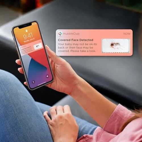 Hubble Connected SkyVision Pro Twin AI-Enhanced 2 HD Smart Camera Baby Monitors, Parent Unit, Mount, Remote Pan Tilt Zoom, 2-Way Talk, Night Vision, Nightlight, Soothing Sounds, Wellness Tracker, App thumbnail 6