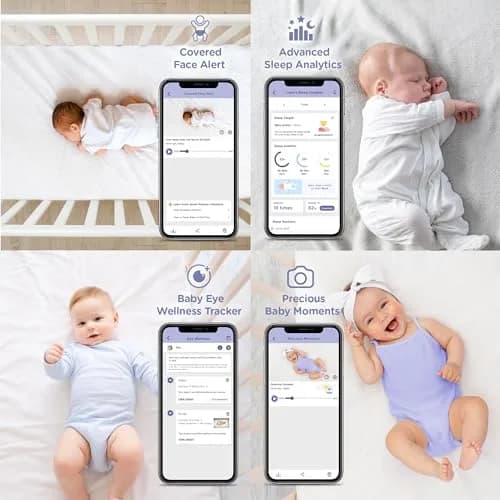 Hubble Connected SkyVision Pro Twin AI-Enhanced 2 HD Smart Camera Baby Monitors, Parent Unit, Mount, Remote Pan Tilt Zoom, 2-Way Talk, Night Vision, Nightlight, Soothing Sounds, Wellness Tracker, App thumbnail 2