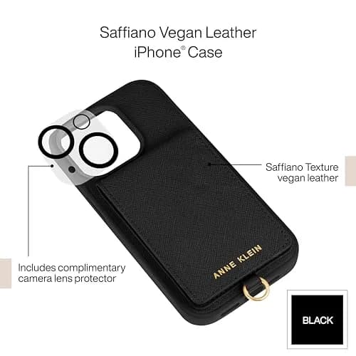 Anne Klein Saffiano Vegan Leather Apple iPhone 14 Pro Case | Stylish Wallet with Card Slots thumbnail 6