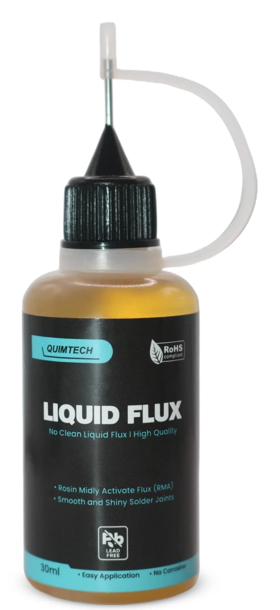 QUIMTECH Liquid Solder Flux Dropper 30ml (1 Oz.) | Advanced RMA Rosin Formula for Electronics - main product image