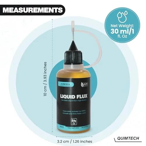 QUIMTECH Liquid Solder Flux Dropper 30ml (1 Oz.) | Advanced RMA Rosin Formula for Electronics thumbnail 4
