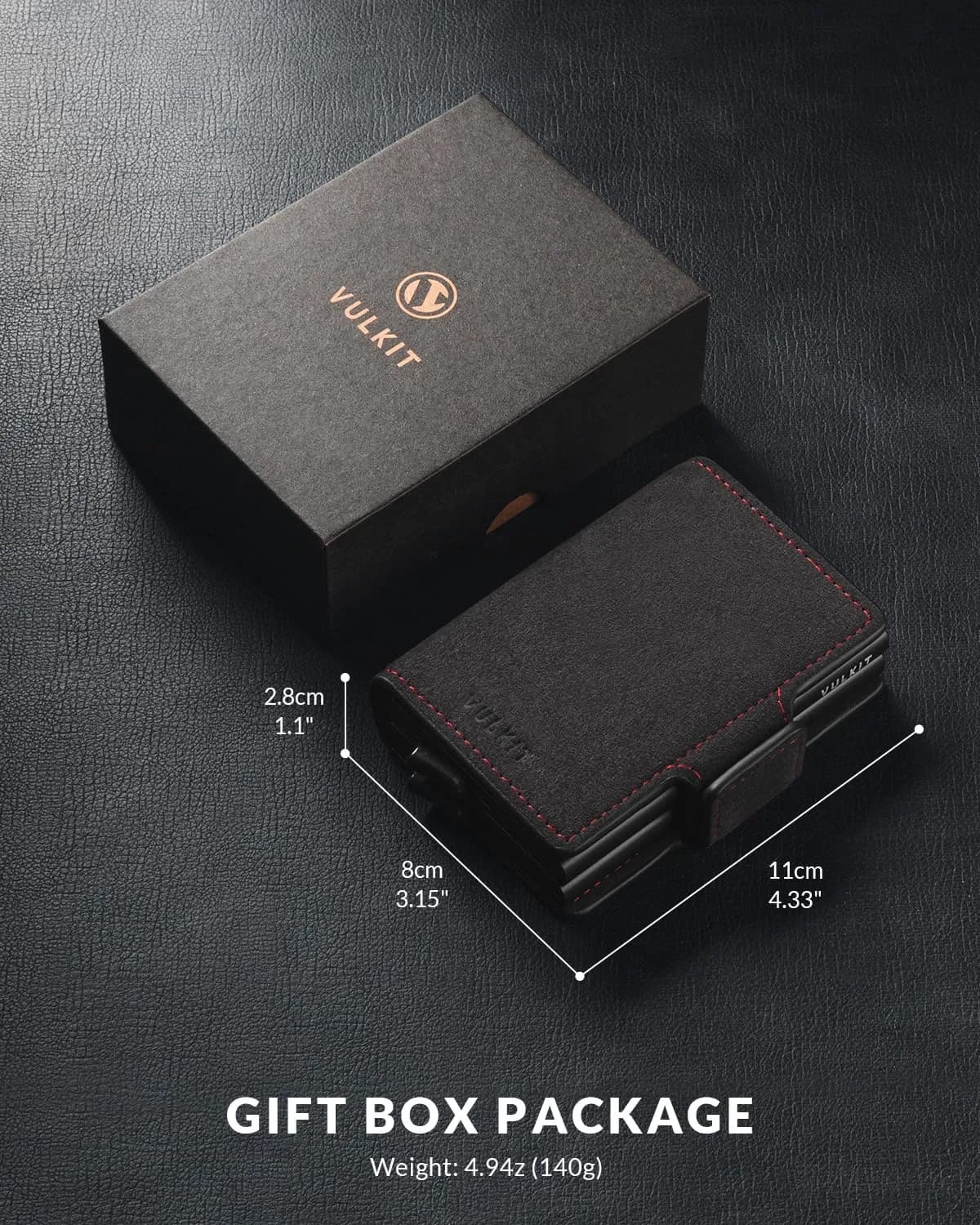 VULKIT Automatic Pop Up Double Card Holder RFID Blocking Leather Magnetic Wallet 14 Card Capacity (Dark Grey) - view 6
