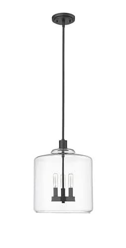 ML Lighting Asheville Collection 46933-MB Metal 3-Light Pendant in Matte Black | Adjustable Heirloom Quality Ceiling Fixture thumbnail 1