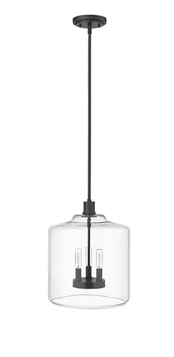 ML Lighting Asheville Collection 46933-MB Metal 3-Light Pendant in Matte Black | Adjustable Heirloom Quality Ceiling Fixture thumbnail 4