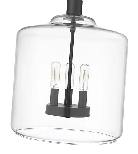 ML Lighting Asheville Collection 46933-MB Metal 3-Light Pendant in Matte Black | Adjustable Heirloom Quality Ceiling Fixture thumbnail 5