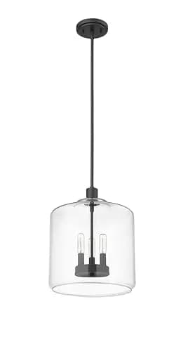 ML Lighting Asheville Collection 46933-MB Metal 3-Light Pendant in Matte Black | Adjustable Heirloom Quality Ceiling Fixture thumbnail 3