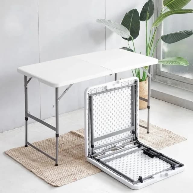 VTOY 4FT Folding Table | Heavy Duty Indoor Outdoor with Carry Handle (4FT, White) thumbnail 9