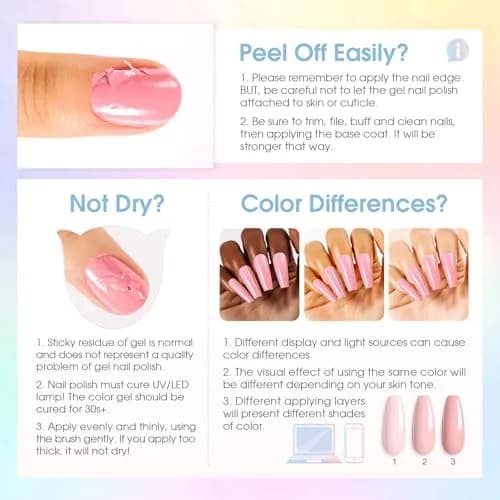 ROSALIND 30PCS Pastel Gel Nail Polish Set, 5ml (0.17 Fl Oz) Each | 26 Bright Neon Colors with Base & Glitter Top Coats thumbnail 8