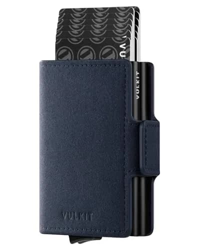 VULKIT Credit Card Holder RFID Blocking Leather Wallet 11cm | Auto Pop-Up Double Card Case thumbnail 1