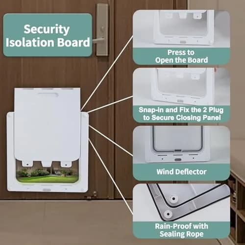 Lessmon Small Magnetic Locking Dog Door 28.9cm (11.4in) Tall | Weatherproof & Easy Install thumbnail 4