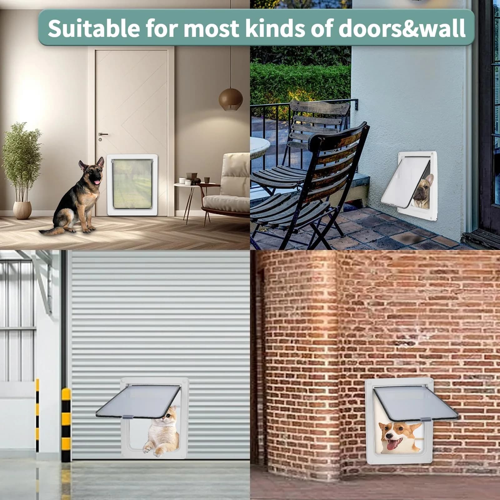 Lessmon Small Magnetic Locking Dog Door 28.9cm (11.4in) Tall | Weatherproof & Easy Install - view 7