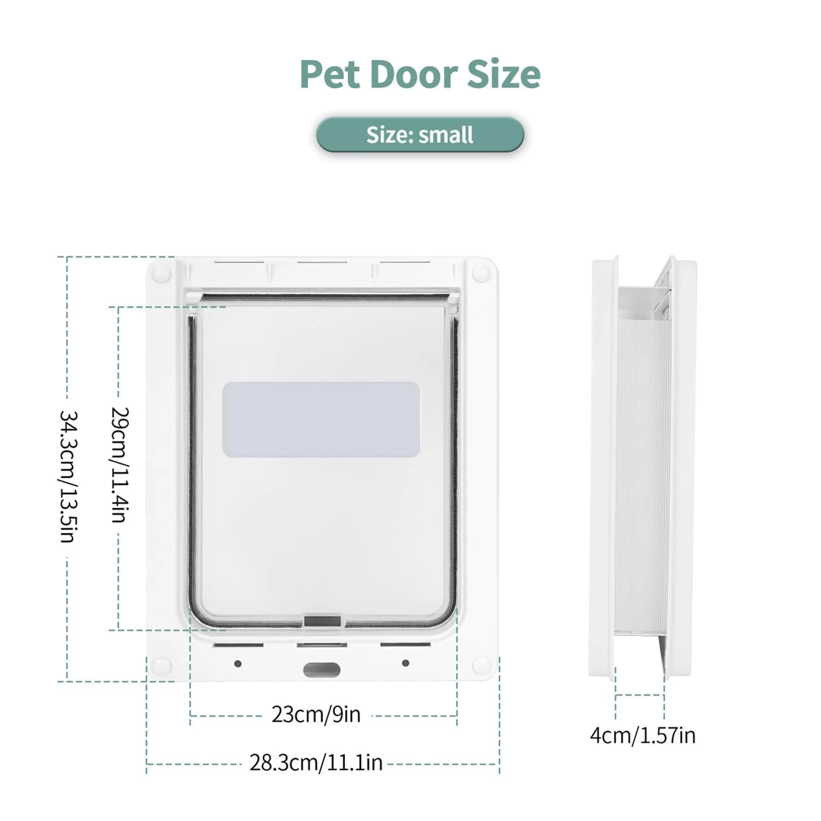 Lessmon Small Magnetic Locking Dog Door 28.9cm (11.4in) Tall | Weatherproof & Easy Install - view 2