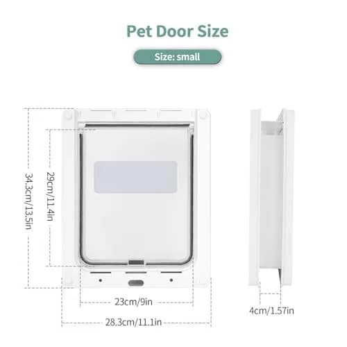 Lessmon Small Magnetic Locking Dog Door 28.9cm (11.4in) Tall | Weatherproof & Easy Install thumbnail 2