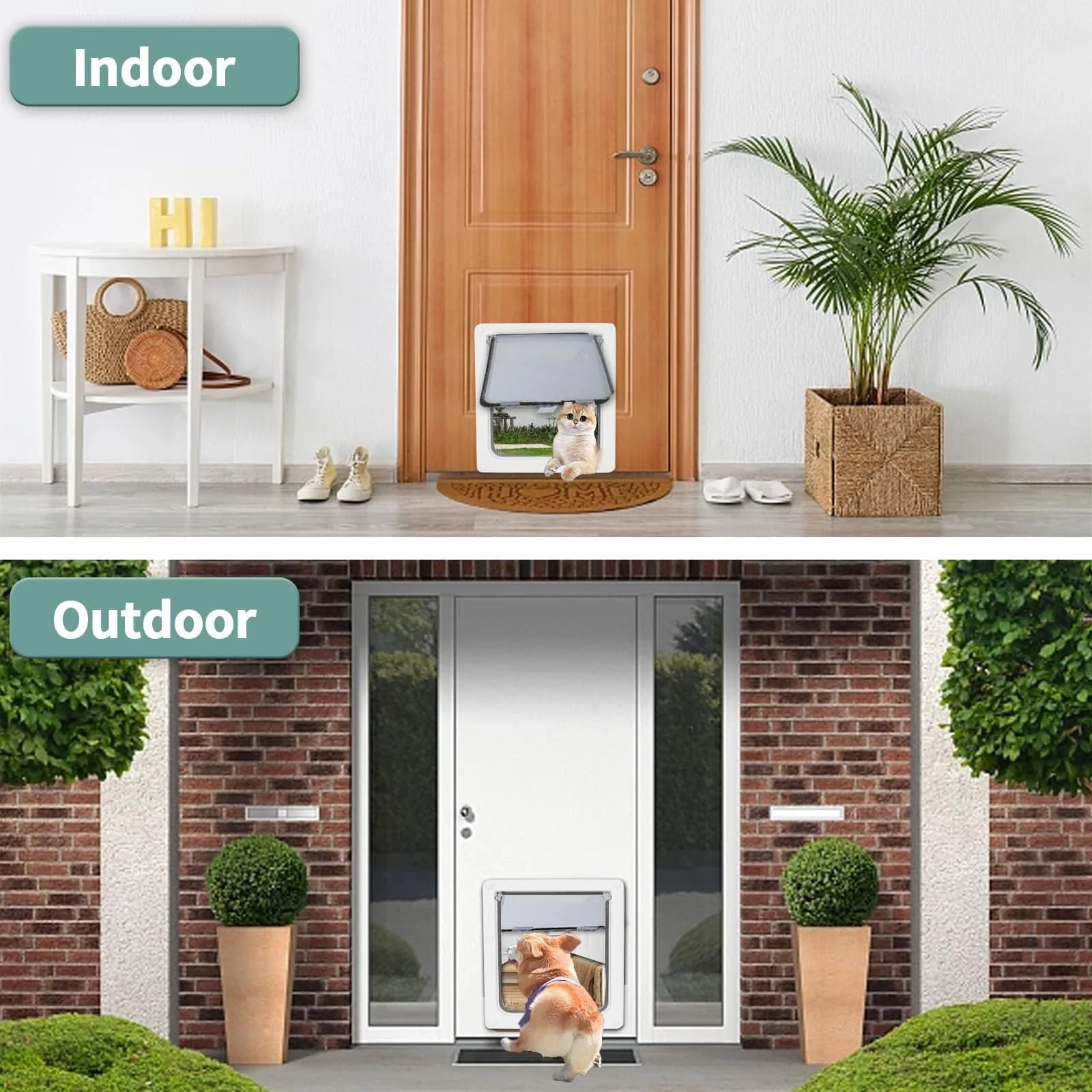 Lessmon Large Magnetic Locking Dog Door 44cm (17.1in) Tall | Weatherproof & Secure Pet Access - view 6